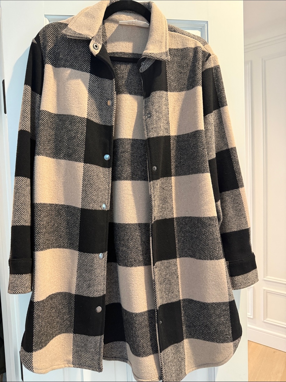 Black and Cream Buffalo Checker Shacket BB Dakota Steve Madden